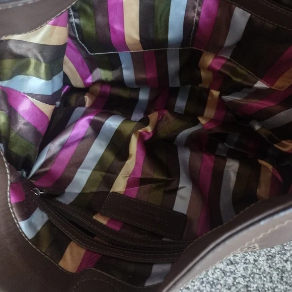 Tignanello Brown Leather Hobo Shoulder Bag - Picture 3 of 4